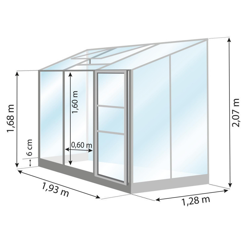 Serre adossée MÉLISSA 2,50 m²