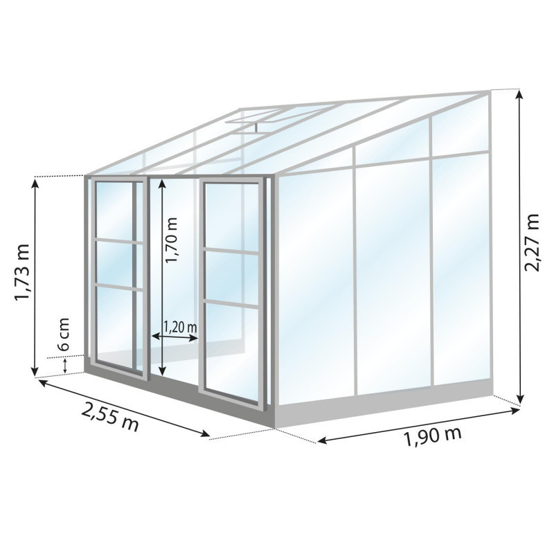 Serre adossée MÉLISSA 4,90 m²