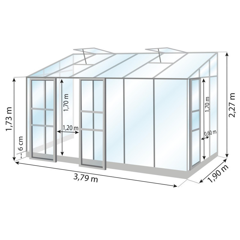 Serre adossée MÉLISSA 7,20 m²