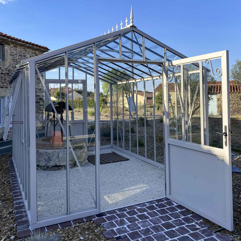 Serre à l'ancienne AUTHENTIQUE sur base aluminium