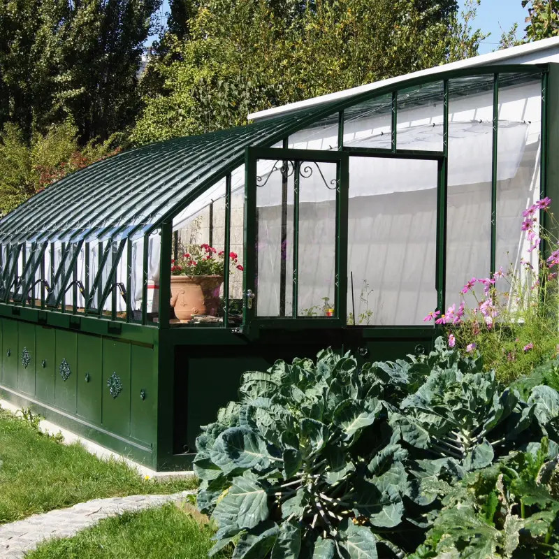 Serre à l'ancienne CHAMBORD largeur 2.80 m sur embase aluminium