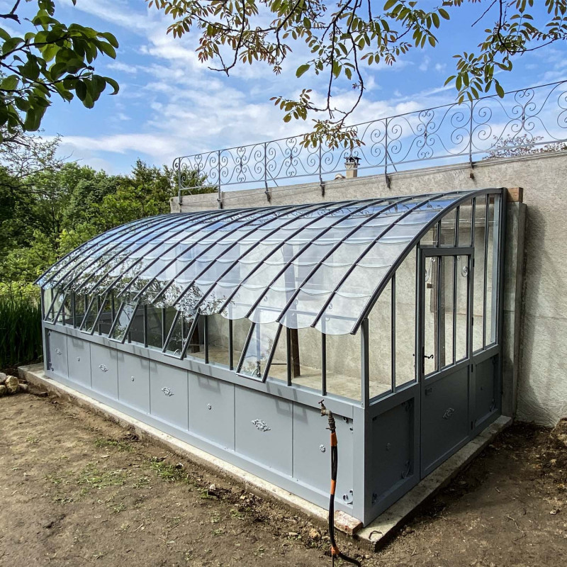 Serre à l'ancienne CHAMBORD largeur 2.80 m sur embase aluminium