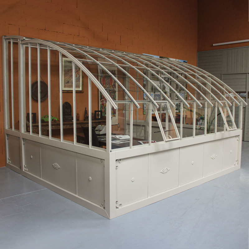 Serre à l'ancienne CHAMBORD largeur 3.70 m sur embase aluminium