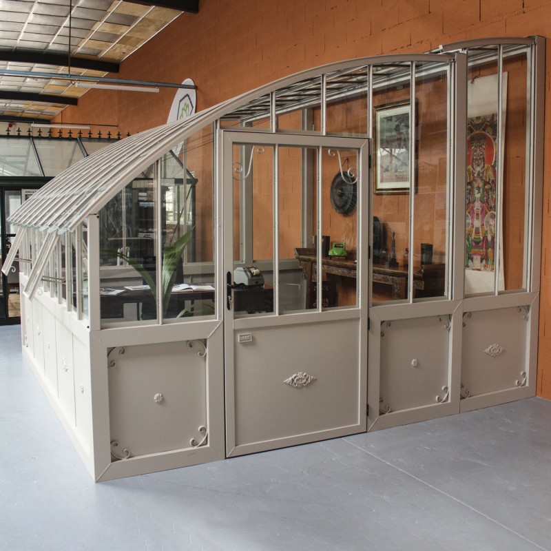 Serre à l'ancienne CHAMBORD largeur 3.70 m sur embase aluminium