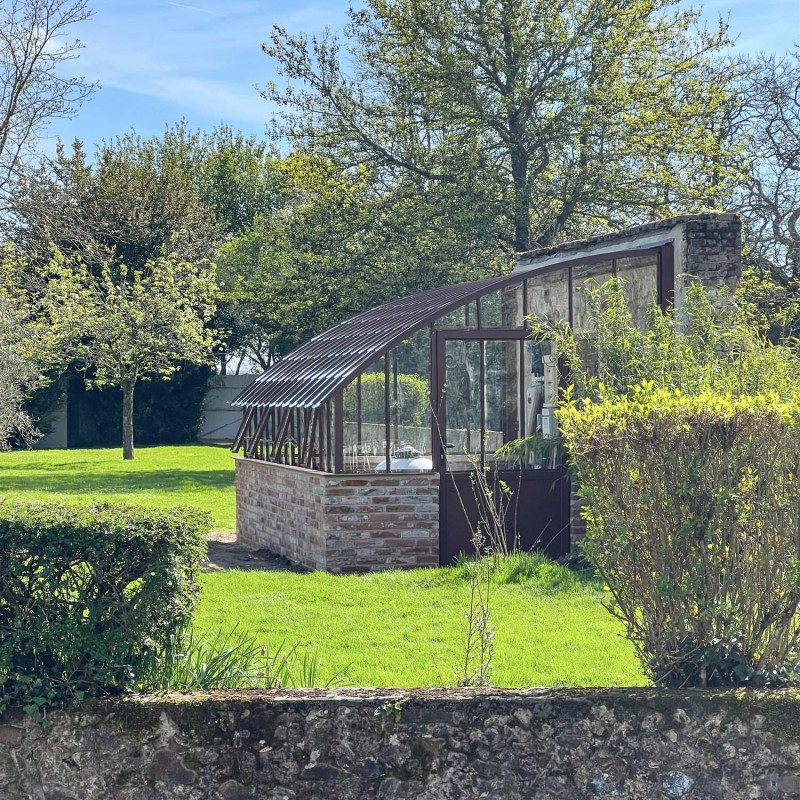 Serre à l'ancienne CHAMBORD largeur 2.80 m sur muret