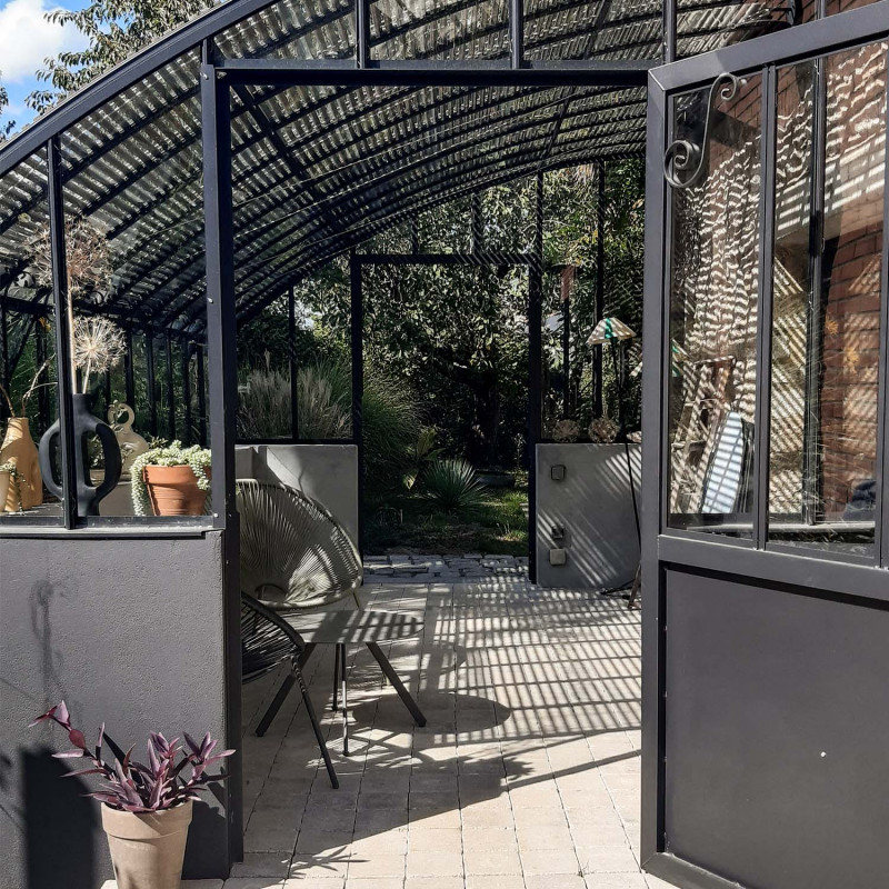 Serre à l'ancienne CHAMBORD largeur 2.80 m sur muret