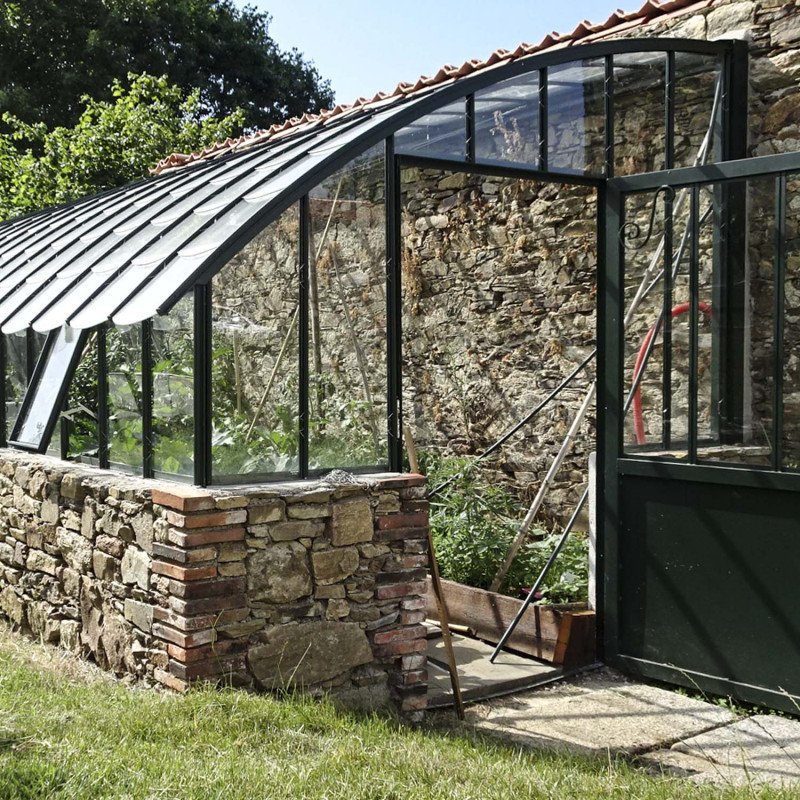 Serre à l'ancienne CHAMBORD largeur 2.80 m sur muret