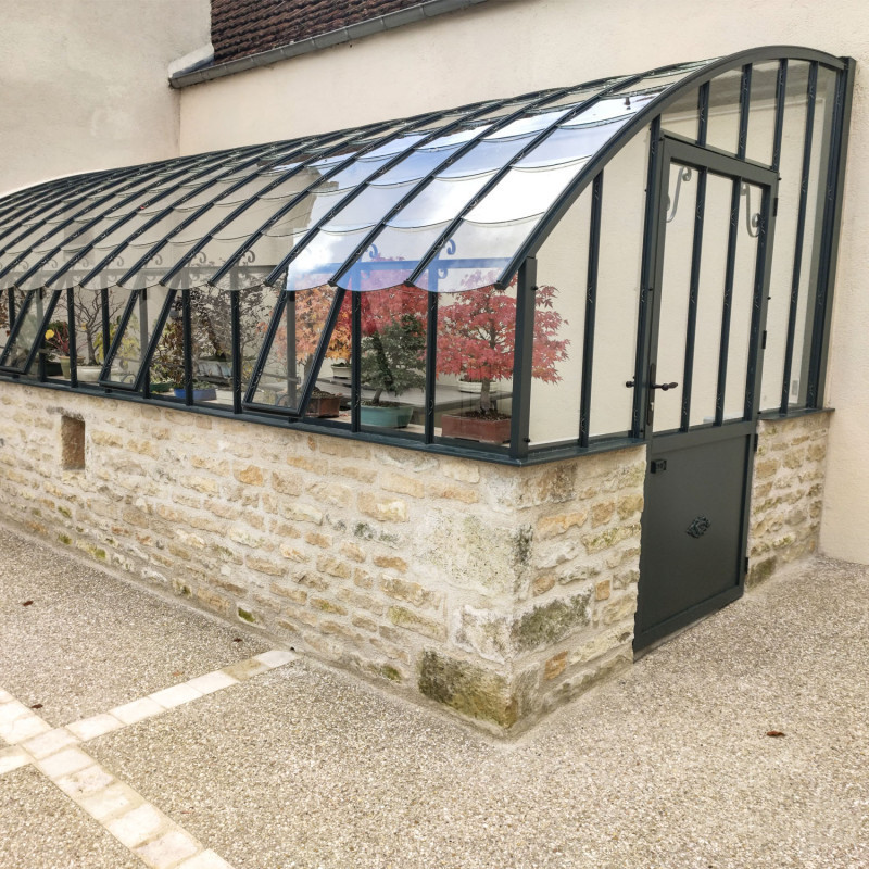 Serre à l'ancienne CHAMBORD largeur 2.80 m sur muret