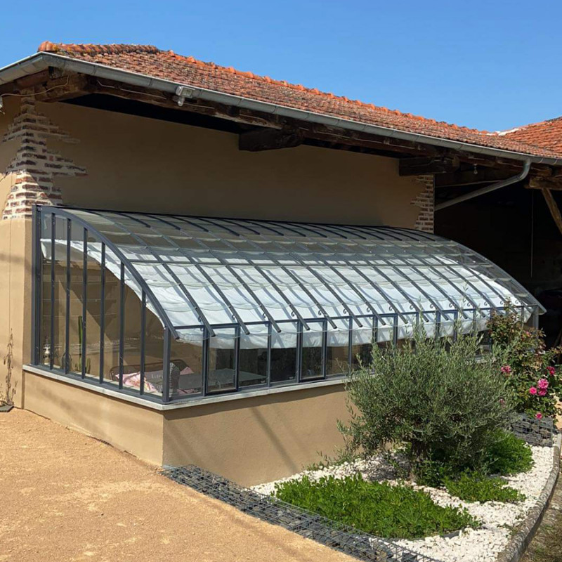 Serre à l'ancienne CHAMBORD largeur 2.80 m sur muret