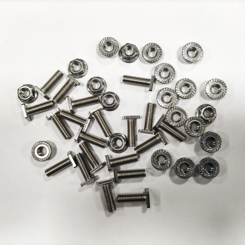 Lot de 100 vis M6x12mm (50x tête marteau + 50x tête H) + 100 écrous