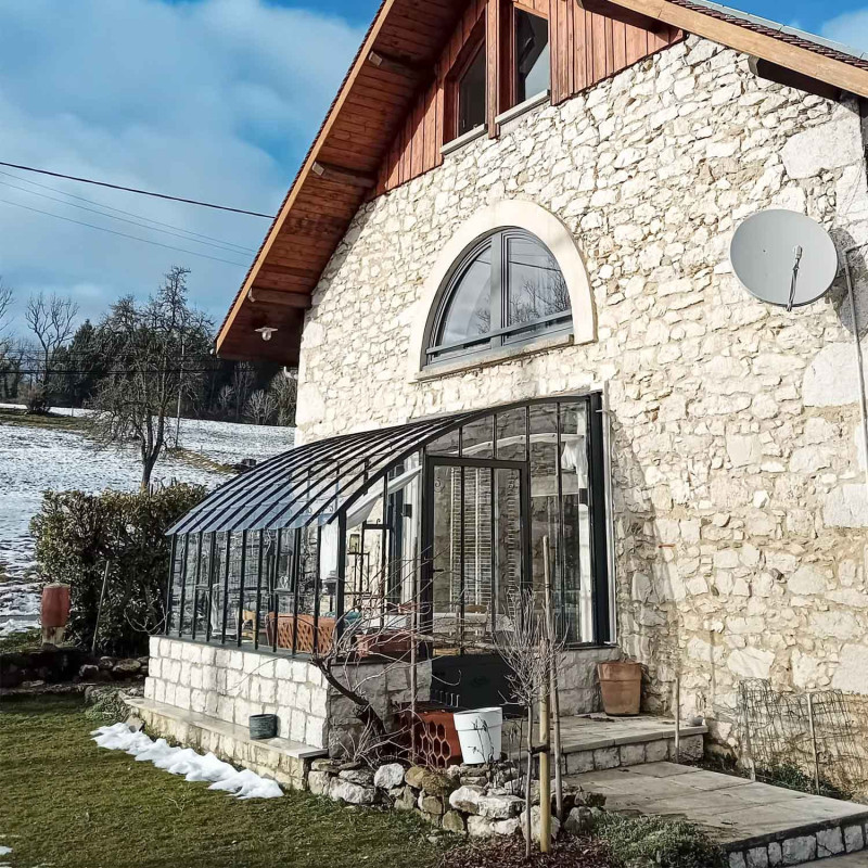 Serre CHAMBORD largeur 2,80 m sur muret