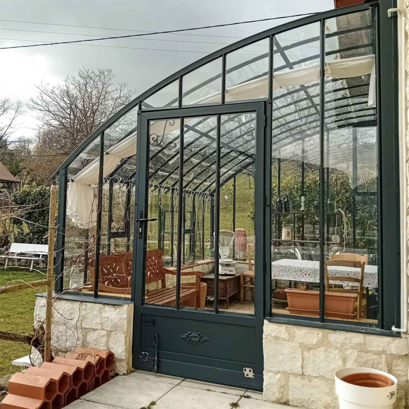 Serre CHAMBORD largeur 2,80 m sur muret