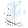 Aanleunende serre in gehardglas MELISSA 0,90 m² - Aluminium