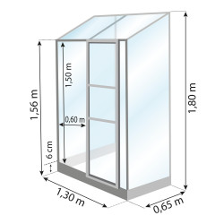 Serre de jardin adossée Lams MÉLISSA 0,90 m²