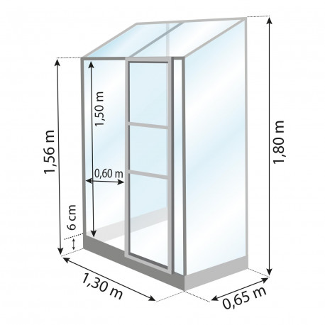 Serre de jardin adossée Lams MÉLISSA 0,90 m²