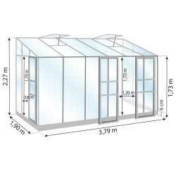 Serre de jardin adossée Lams MÉLISSA