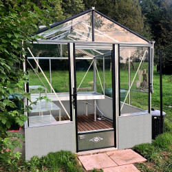 Serre de jardin LUXIA 2,36 x 3,09 m - Aluminium naturel