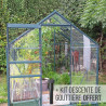 Tuinserres in gehardglas ALLIUM 3,70 m² - Aluminium groen gelakt