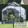 Tuinserres in gehardglas CARVI 8,10 m² - Aluminium antraciet grijs gelakt
