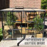 Aanleunende serre in gehardglas MELISSA 3,30 m² - Aluminium antraciet grijs gelakt