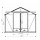 Serre de jardin Essentia 3,09 m x 6,04 m - Aluminium naturel