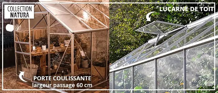 Porte coulissante et lucarne de toit - SERRE CARVI 8,10m²